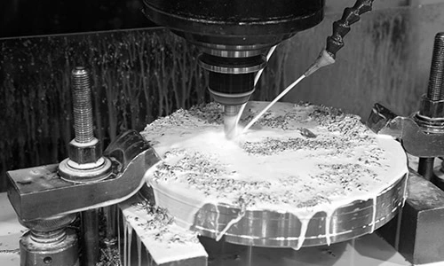 lathe with lubricant